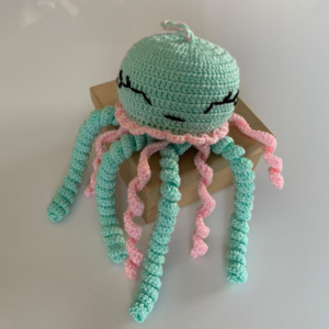 Diseño sin título58 300x300 - Medusas de apego - Crochet 100% algodón Verde/Rosa