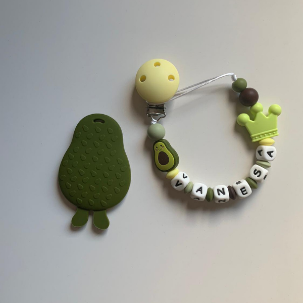 Chupetero Personalizado + Mordedor Aguacate Diseno sin titulo 99 - Chupetero Personalizado + Mordedor Aguacate