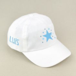 Diseno sin titulo 2021 09 12T132535.942 300x300 - Gorra Blanca Estrella en azul Personalizada (nombre)