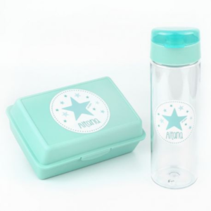 Diseno sin titulo 2021 09 13T181007.537 300x300 - Pack Personalizada Botella 600ml + Cajita Porta Alimentos Estrella Menta